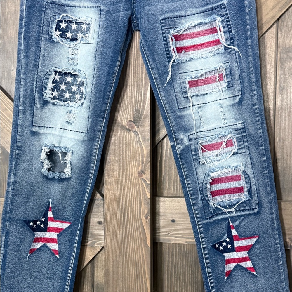 Patriotic Star and Stripe Straight Leg Jeans - XXL - Picture 4 of 6